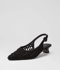 Women DIANA FERRARI Heels-Jaylyn Black Braid Leather Heels