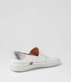 Women DIANA FERRARI Sneakers-Jemax White Silver Leather Sneakers