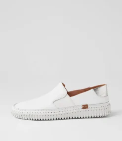 Women DIANA FERRARI Sneakers-Jemax White Silver Leather Sneakers