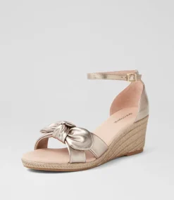 Women DIANA FERRARI Espadrilles|Wedges-Jennalea Champagne Leather Sandals