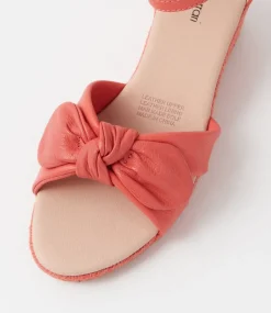 Women DIANA FERRARI Espadrilles|Wedges-Jennalea Coral Leather Sandals