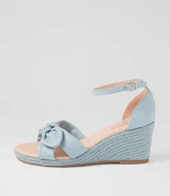Women DIANA FERRARI Espadrilles|Wedges-Jennalea Light Denim Leather Rope Sandals