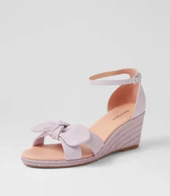 Women DIANA FERRARI Espadrilles|Wedges-Jennalea Lilac Leather Rope Espadrilles