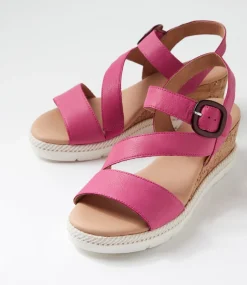 Women SUPERSOFT Comfort|Wedges-Jennis Pink Leather Sandals