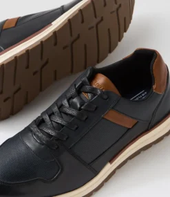 COLORADO Sneakers|Casuals-Jeremy Black Leather Sneakers