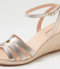 Women DIANA FERRARI Sandals|Heels-Jesa Platino Leather Sandals