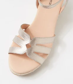 Women DIANA FERRARI Sandals|Heels-Jesa Platino Leather Sandals