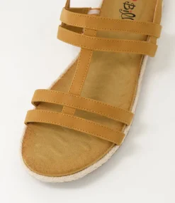 Women I LOVE BILLY Flats|Sandals-Jeyser Tan Nubuck Pu Sandals