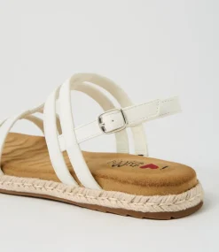 Women I LOVE BILLY Sandals|Flats-Jeyser White Nubuck Pu Sandals