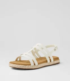 Women I LOVE BILLY Sandals|Flats-Jeyser White Nubuck Pu Sandals