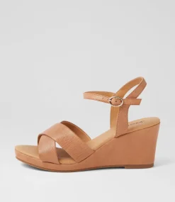 Women DIANA FERRARI Heels|Sandals-Jigsor Dark Tan Leather Sandals