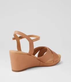 Women DIANA FERRARI Heels|Sandals-Jigsor Dark Tan Leather Sandals