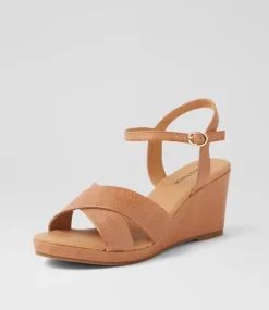 Women DIANA FERRARI Heels|Sandals-Jigsor Dark Tan Leather Sandals