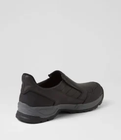 COLORADO Casuals-Joao Black Tumble Leather Flat Shoes