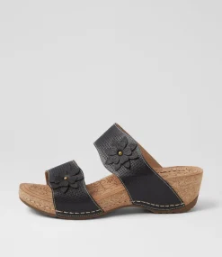 Women COLORADO Comfort|Slides-Joie Black Leather Sandals