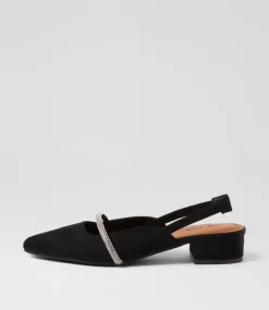 Women I LOVE BILLY Flats-JOKKEY IL BLACK MICROSUEDE