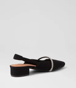 Women I LOVE BILLY Flats-JOKKEY IL BLACK MICROSUEDE