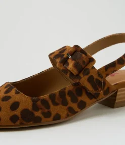 Women I LOVE BILLY Flats-Jolamber Leopard Microsuede Heels