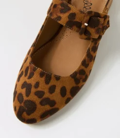 Women I LOVE BILLY Flats-Jolamber Leopard Microsuede Heels