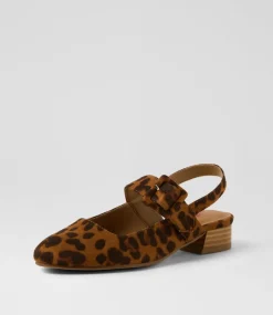 Women I LOVE BILLY Flats-Jolamber Leopard Microsuede Heels