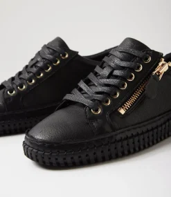 Women DIANA FERRARI Sneakers-Jonza Black Leather Sneakers
