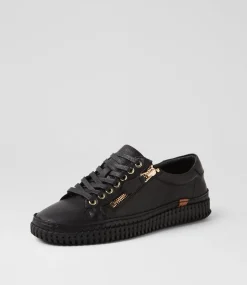 Women DIANA FERRARI Sneakers-Jonza Black Leather Sneakers