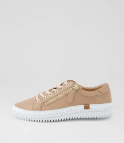 Women DIANA FERRARI Sneakers-Jonza Latte Leather Sneakers