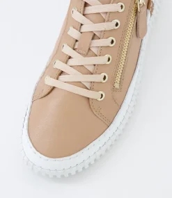 Women DIANA FERRARI Sneakers-Jonza Latte Leather Sneakers
