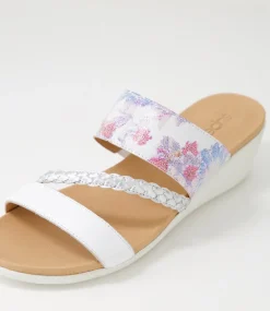 Women SUPERSOFT Comfort|Slides-Jorja 2 White Multi Sandals