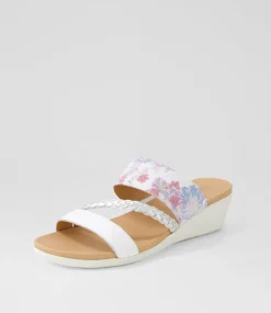 Women SUPERSOFT Comfort|Slides-Jorja 2 White Multi Sandals