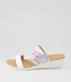 Women SUPERSOFT Comfort|Slides-Jorja 2 White Multi Sandals