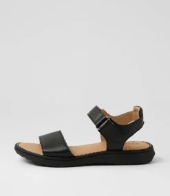 Women SUPERSOFT Comfort|Flats-Josephines D Black Leather Sandals