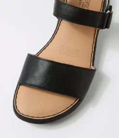 Women SUPERSOFT Comfort|Flats-Josephines D Black Leather Sandals