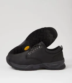 COLORADO Casuals-Josh Black Crazyhorse Leather Lace Up Shoes