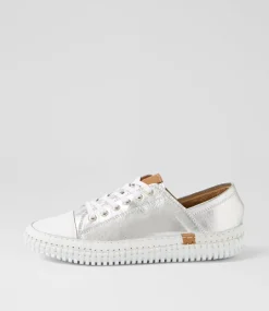 Women DIANA FERRARI Sneakers-Jossey Silver Leather Sneakers