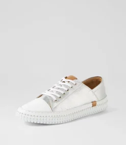 Women DIANA FERRARI Sneakers-Jossey Silver Leather Sneakers