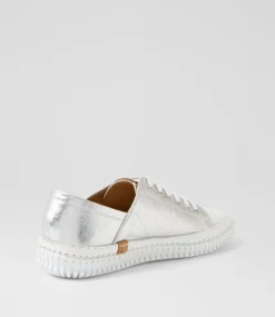 Women DIANA FERRARI Sneakers-Jossey Silver Leather Sneakers
