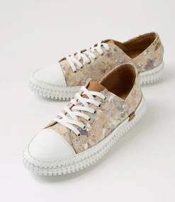 Women DIANA FERRARI Sneakers-Jossey Taupe Floral Leather Sneakers