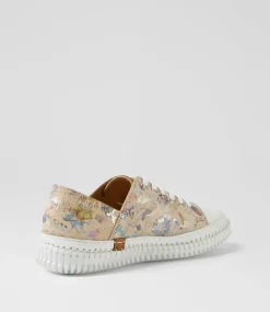 Women DIANA FERRARI Sneakers-Jossey Taupe Floral Leather Sneakers