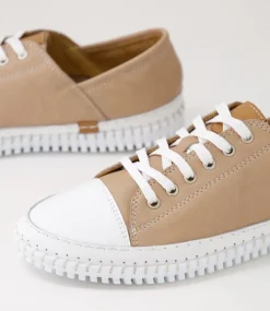 Women DIANA FERRARI Sneakers-Jossey Taupe Leather Sneakers