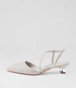 Women DIANA FERRARI Heels-Juless Silver Jewels Suede Heels