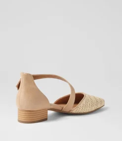 Women I LOVE BILLY Flats-Julich Natural Synthetic Raffia Heels
