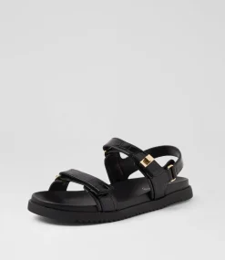 Women I LOVE BILLY Flats|Sandals-Jument Black Croc Sandals