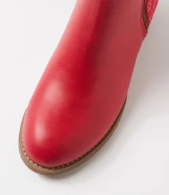 Women I LOVE BILLY Boots-Justean Red Splash Multi Ankle Boots