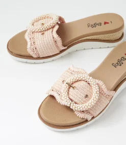 Women I LOVE BILLY Heels|Sandals-Kaarimba Blush Fabric Sandals