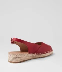 Women SUPERSOFT Comfort|Flats-Kadde Dark Red Leather Sandals