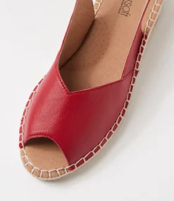 Women SUPERSOFT Comfort|Flats-Kadde Dark Red Leather Sandals
