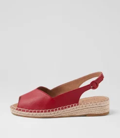Women SUPERSOFT Comfort|Flats-Kadde Dark Red Leather Sandals