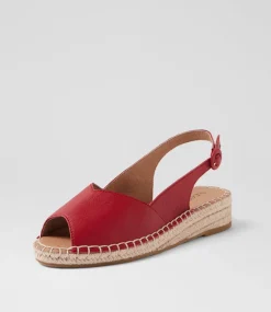 Women SUPERSOFT Comfort|Flats-Kadde Dark Red Leather Sandals