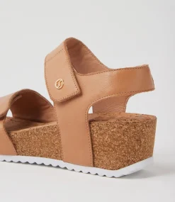Women SUPERSOFT Comfort|Heels-Kalisie Dark Tan Leather Sandals